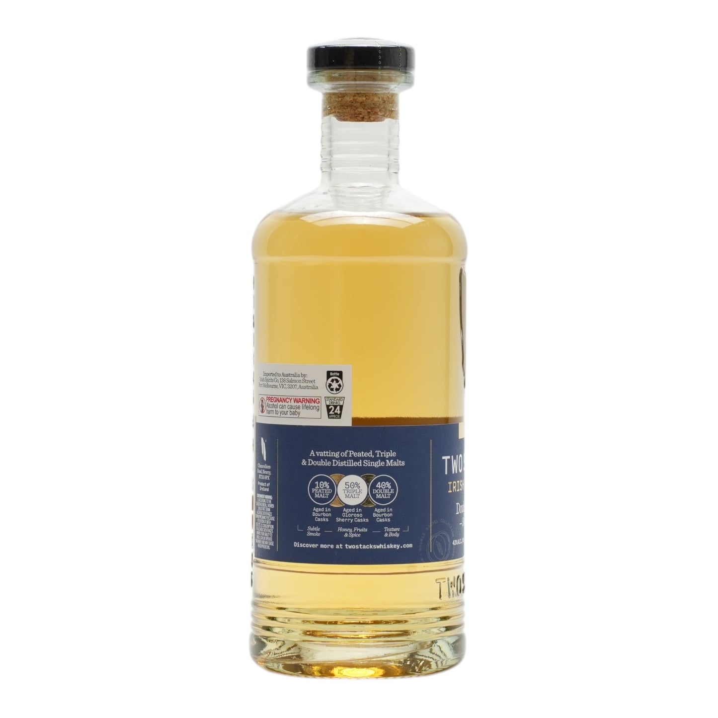 Two Stacks Double Barrel Single Malt Irish Whiskey 700ml